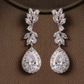 Luxury Flower Cubic Zirconia Drop Earrings