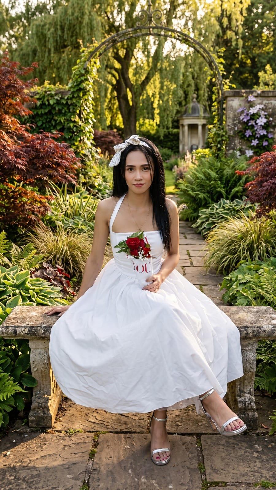 เดรสยาวทรงเอ กระโปรงบาน มีเข็มขัดพันเอว สำหรับฤดูใบไม้ผลิและฤดูร้อน